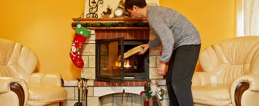 Rusted Metal Fireplace Restoration in Rock Hill, South Carolina